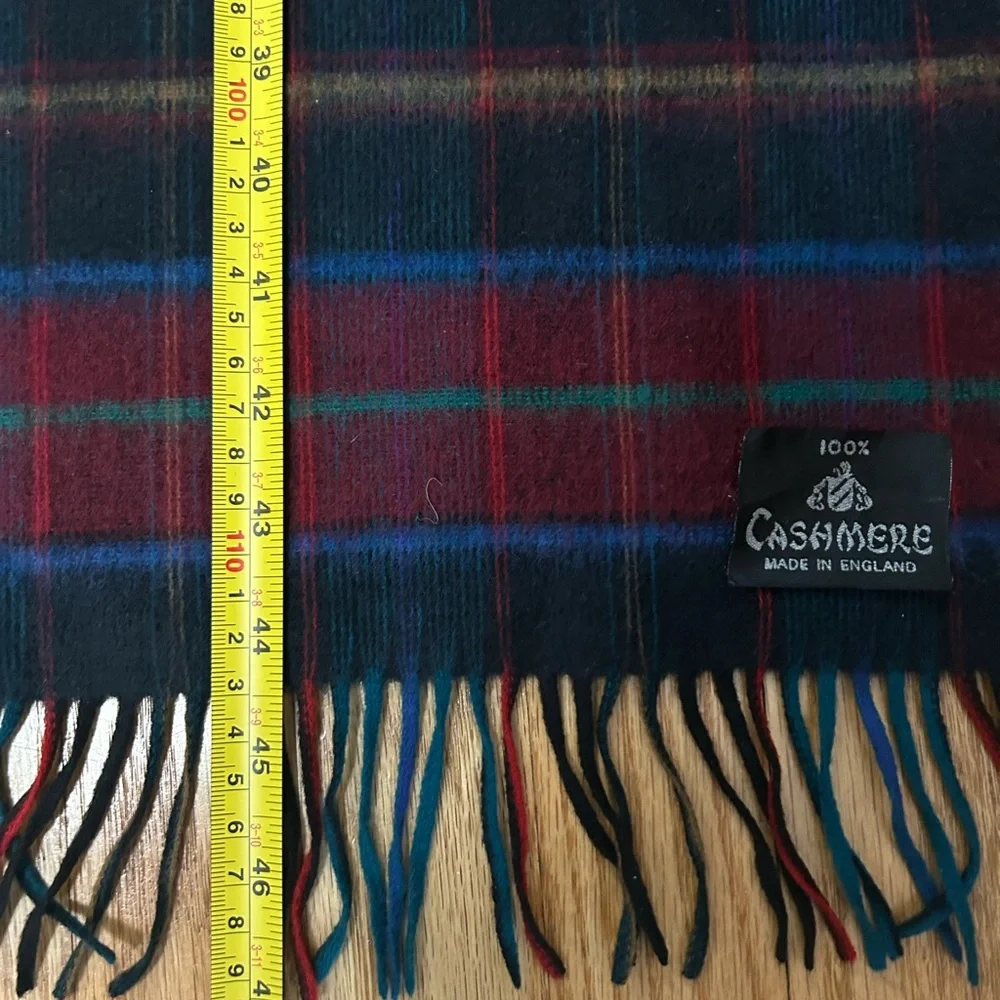 Cashmere neckerchief scarf unisex multi color EUC